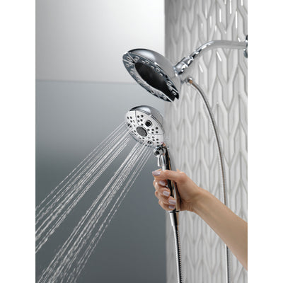 Delta Chrome Finish H2Okinetic In2ition 5-Setting Two-in-One Showerhead and Handheld Sprayer D5848025PK