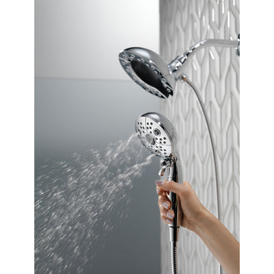 Delta Chrome Finish H2Okinetic In2ition 5-Setting Two-in-One Showerhead and Handheld Sprayer D5848025PK