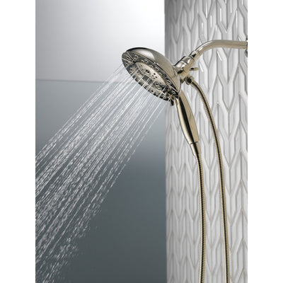 Delta Polished Nickel Finish H2Okinetic In2ition 5-Setting Two-in-One Showerhead and Handheld Sprayer D58480PN25PK