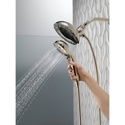 Delta Polished Nickel Finish H2Okinetic In2ition 5-Setting Two-in-One Showerhead and Handheld Sprayer D58480PN25PK