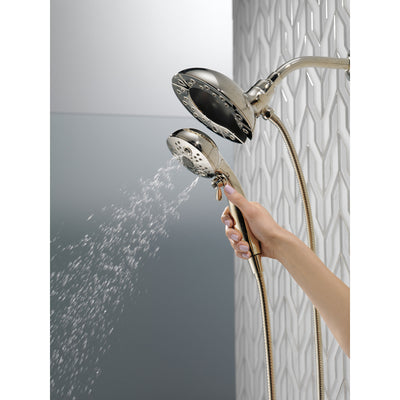 Delta Polished Nickel Finish H2Okinetic In2ition 5-Setting Two-in-One Showerhead and Handheld Sprayer D58480PN25PK