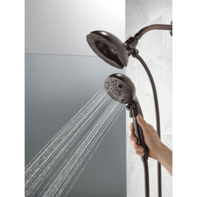 Delta Venetian Bronze Finish H2Okinetic In2ition 5-Setting Two-in-One Showerhead and Handheld Sprayer D58480RB25PK