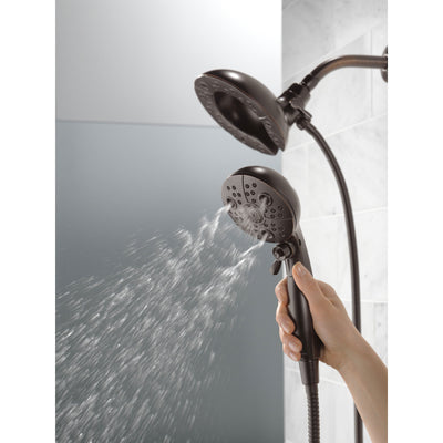 Delta Venetian Bronze Finish H2Okinetic In2ition 5-Setting Two-in-One Showerhead and Handheld Sprayer D58480RB25PK