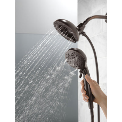 Delta Venetian Bronze Finish H2Okinetic In2ition 5-Setting Two-in-One Showerhead and Handheld Sprayer D58480RB25PK