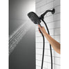 Delta Matte Black Finish In2ition HSSH 1.75 GPM 4-Setting Dual Hand Shower and Square Showerhead Spray D58498BL