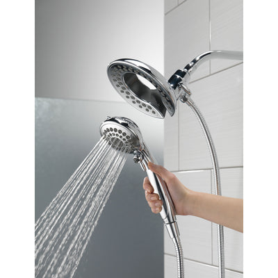 Delta Chrome Finish In2ition HSSH 2.5 GPM 5-Setting Dual Hand Shower and Showerhead Spray D5856925PK