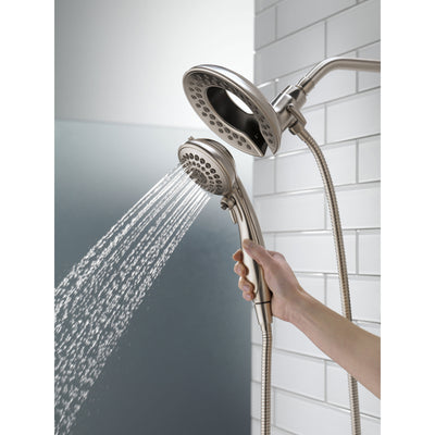 Delta Stainless Steel Finish In2ition HSSH 2.5 GPM 5-Setting Dual Hand Shower and Showerhead Spray D58569SS25PK