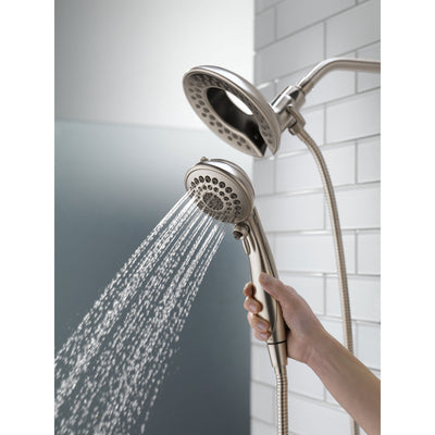 Delta Stainless Steel Finish In2ition HSSH 2.5 GPM 5-Setting Dual Hand Shower and Showerhead Spray D58569SS25PK