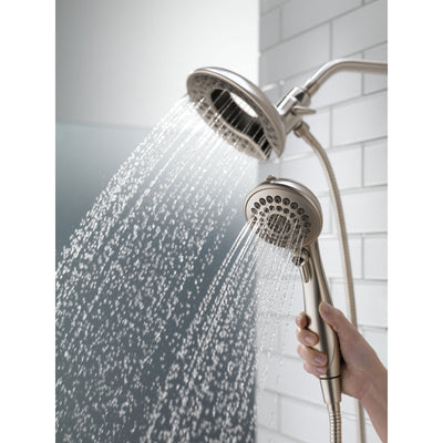 Delta Stainless Steel Finish In2ition HSSH 2.5 GPM 5-Setting Dual Hand Shower and Showerhead Spray D58569SS25PK