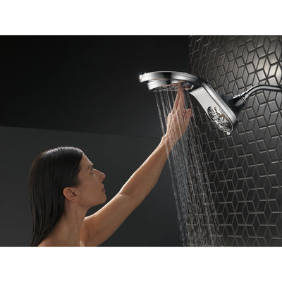 Delta Chrome Finish HydroRain H2Okinetic In2ition 5-Setting Two-in-One Showerhead D58581PK