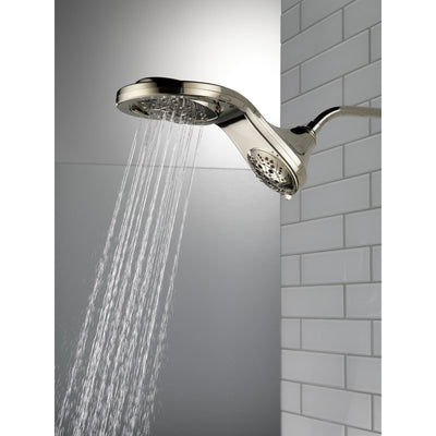 Delta Polished Nickel Finish HydroRain H2Okinetic 5-Setting Two-in-One Shower Head D58581PN25PK