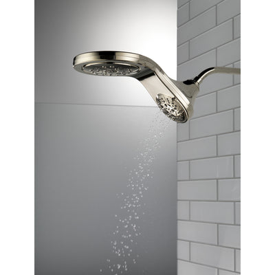 Delta Polished Nickel Finish HydroRain H2Okinetic 5-Setting Two-in-One Shower Head D58581PN25PK