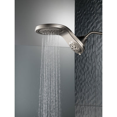 Delta Stainless Steel Finish HydroRain H2Okinetic In2ition 5-Setting Two-in-One Showerhead D58581SSPK