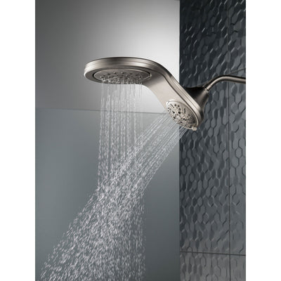 Delta Stainless Steel Finish HydroRain H2Okinetic 5-Setting Two-in-One Shower Head D58581SS25PK