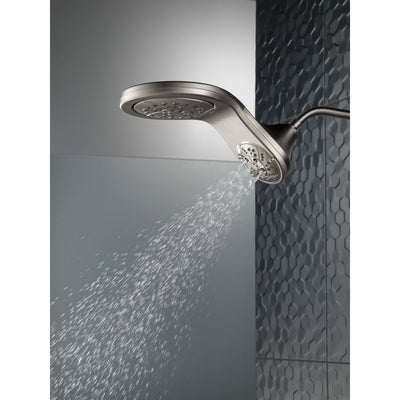 Delta Stainless Steel Finish HydroRain H2Okinetic 5-Setting Two-in-One Shower Head D58581SS25PK