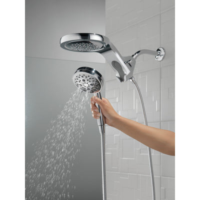 Delta Chrome Finish HydroRain H2Okinetic 5-Setting Two-in-One Shower Head and Hand Spray D5868025