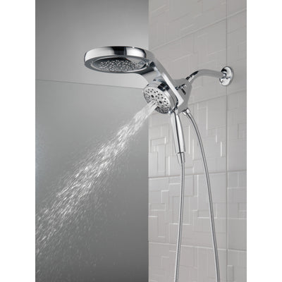Delta Chrome Finish HydroRain H2Okinetic 5-Setting Two-in-One Shower Head and Hand Spray D5868025