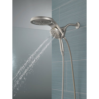 Delta Stainless Steel Finish HydroRain H2Okinetic 5-Setting Two-in-One Shower Head and Hand Spray D58680SS25
