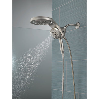 Delta Stainless Steel Finish HydroRain H2Okinetic 5-Setting Two-in-One Shower Head and Hand Spray D58680SS25