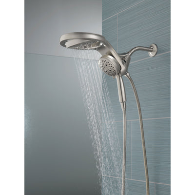 Delta Stainless Steel Finish HydroRain H2Okinetic 5-Setting Two-in-One Shower Head and Hand Spray D58680SS