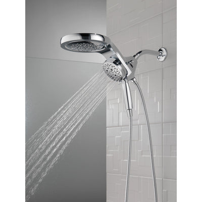 Delta Chrome Finish HydroRain H2Okinetic 5-Setting Two-in-One Shower Head and Hand Spray D58680