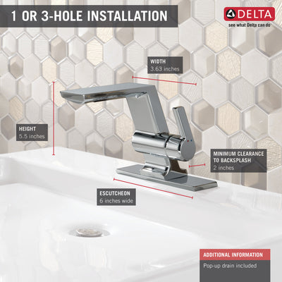 Delta Pivotal Chrome Finish Single Handle Bathroom Faucet D599MPUDST