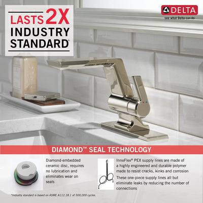 Delta Pivotal Polished Nickel Finish Single Handle Bathroom Faucet D599PNMPUDST