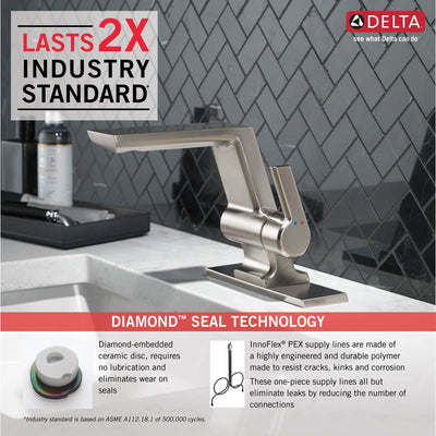 Delta Pivotal Stainless Steel Finish Single Handle Bathroom Faucet D599SSMPUDST