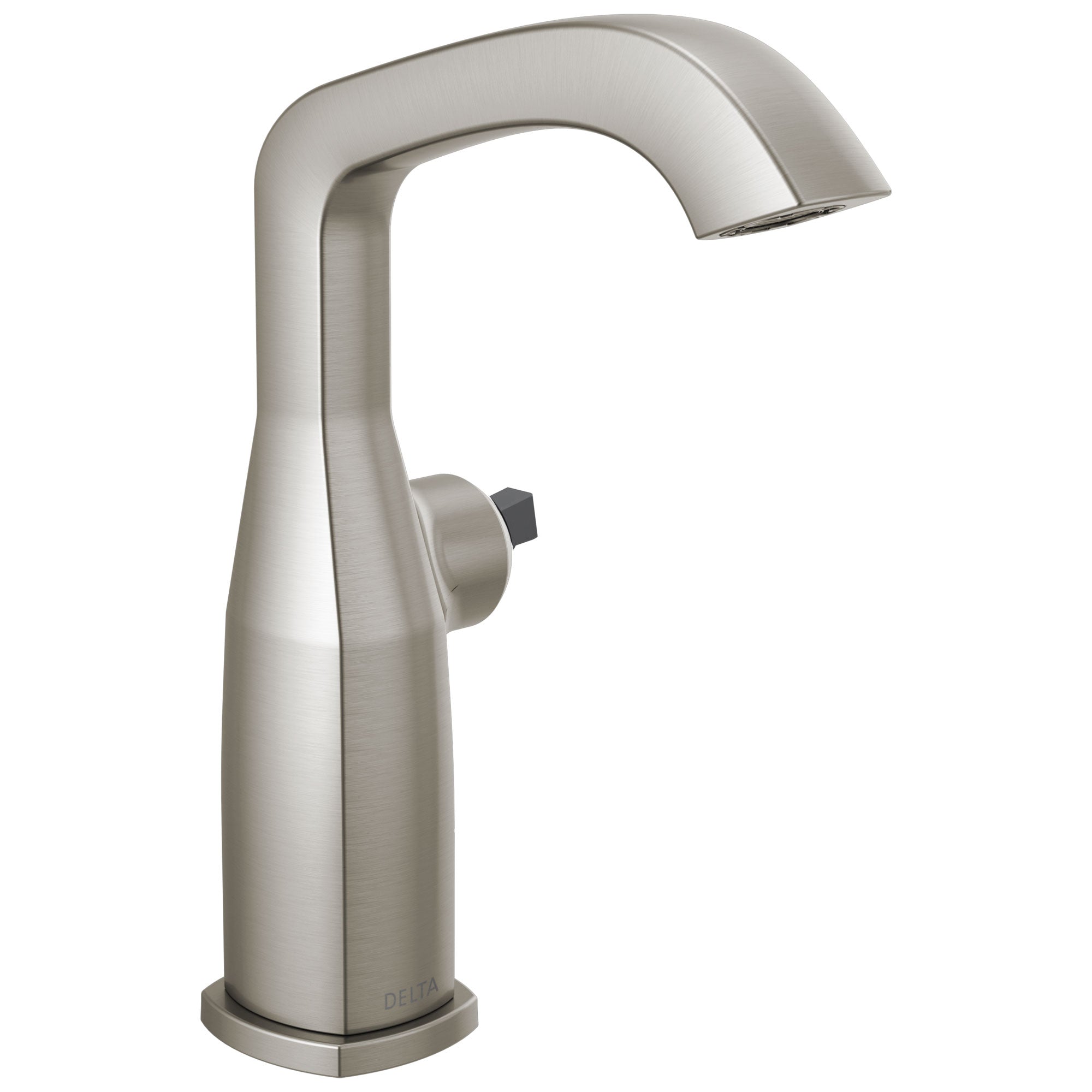 Delta Stryke Stainless Steel Finish Mid-Height Bathroom Faucet Less Handle D676SSLHPDST