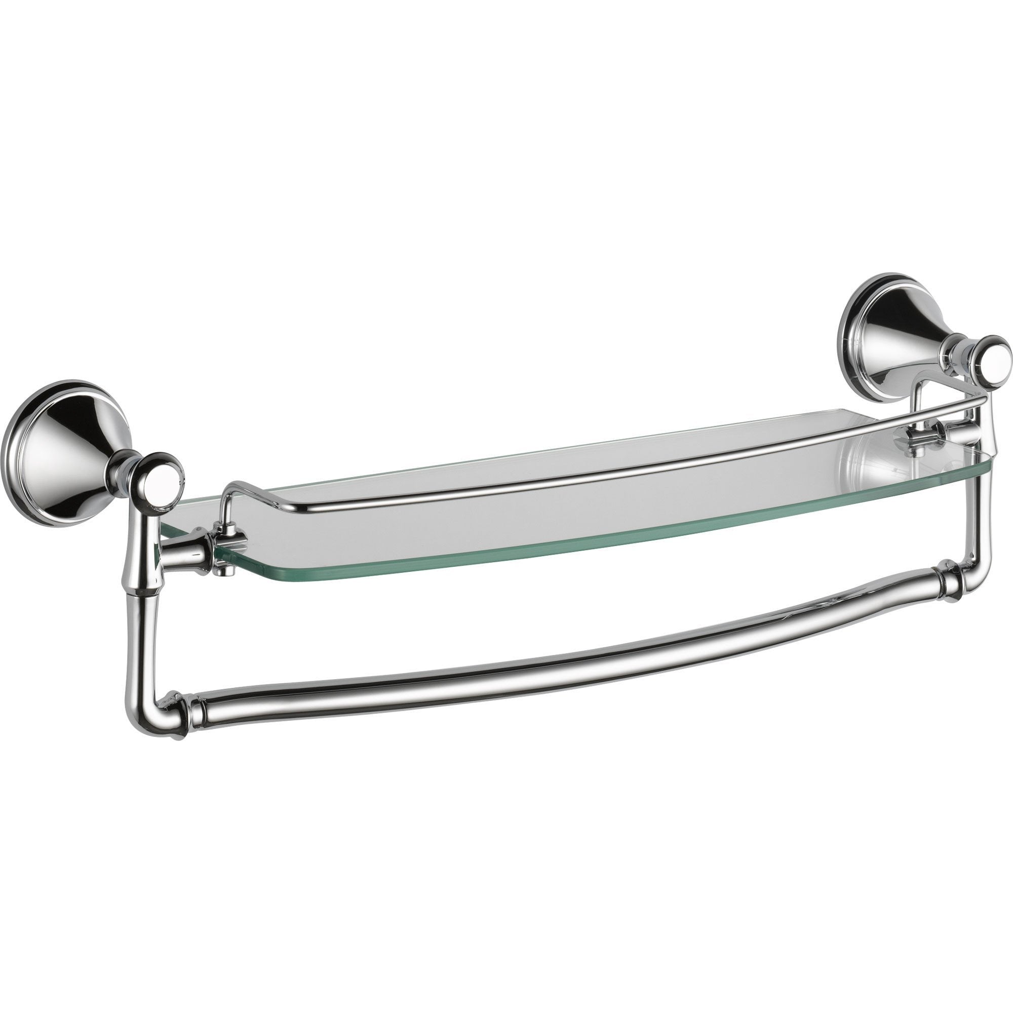 Delta Cassidy Chrome 18 inch Glass Shelf with Removable Towel Bar 579483