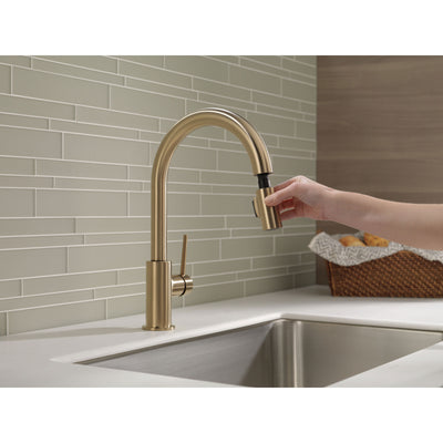 Delta Trinsic Champagne Bronze Finish Single Handle Pull-Down Kitchen Limited Swivel D9159CZLSDST