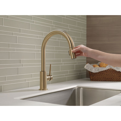 Delta Trinsic Champagne Bronze Finish Single Handle Pull-Down Kitchen Limited Swivel D9159CZLSDST