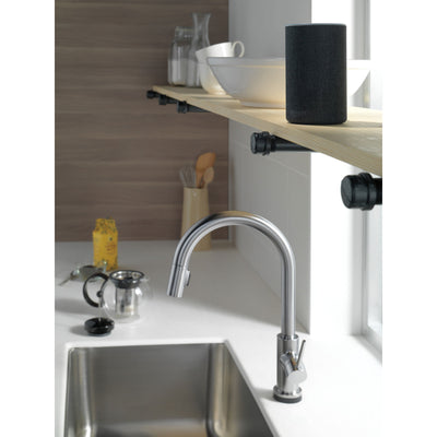 Delta Trinsic Arctic Stainless Steel Finish VoiceIQ Single-Handle Pull-Down Kitchen Faucet with Touch2O Technology D9159TVARDST