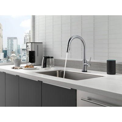 Delta Trinsic Arctic Stainless Steel Finish VoiceIQ Single-Handle Pull-Down Kitchen Faucet with Touch2O Technology D9159TVARDST
