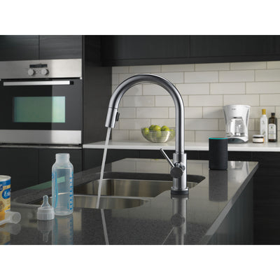 Delta Trinsic Arctic Stainless Steel Finish VoiceIQ Single-Handle Pull-Down Kitchen Faucet with Touch2O Technology D9159TVARDST