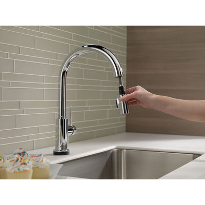 Delta Trinsic Chrome Finish VoiceIQ Single-Handle Pull-Down Kitchen Faucet with Touch2O Technology D9159TVDST