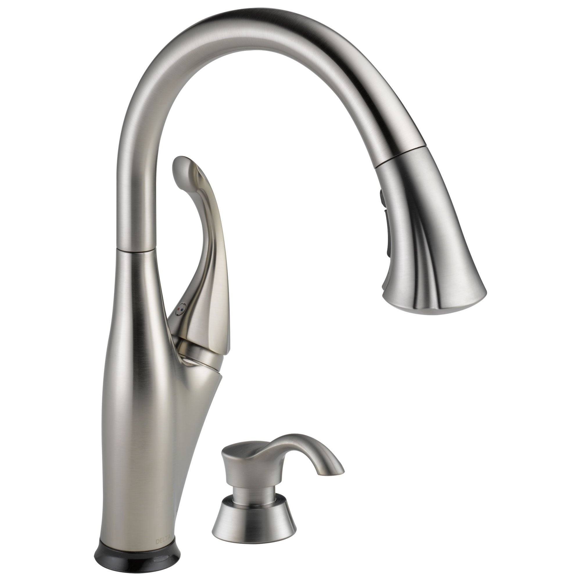 Delta Addison Collection Stainless Steel Finish One Handle Pull-Down Electronic Kitchen Sink Faucet with Touch2O Technology and Soap Dispenser 651339