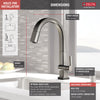 Delta Pivotal Black Stainless Steel Finish Single Handle Pull Down Kitchen Faucet with Touch2O Technology D9193TKSDST