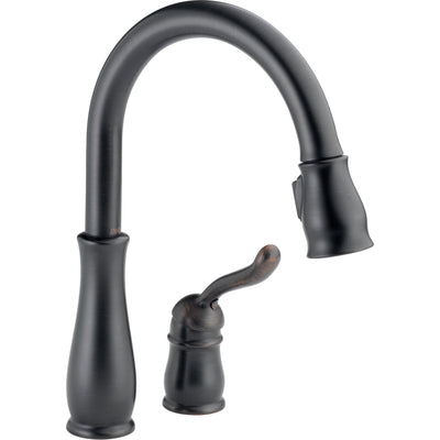 Delta Leland Collection Venetian Bronze Finish Single Handle Pull Down Kitchen Sink Faucet and Soap Dispenser Package D027CR