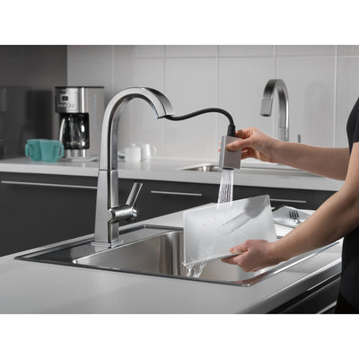 Delta Pivotal Arctic Stainless Steel Finish Single Handle Pull Down Bar/Prep Faucet D9993ARDST