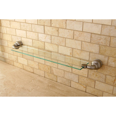 Kingston Brass Satin Nickel Magellan wall mounted bathroom glass shelf BA609SN