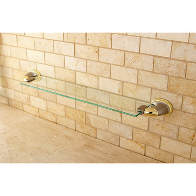 Kingston Satin Nickel/Polished Brass Magellan ii bathroom glass shelf BA629SNPB