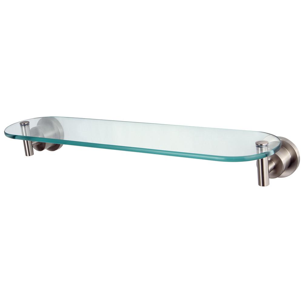 Kingston Tempered Bathroom Glass Shelves Satin Nickel Glass Shelf BA8219SN