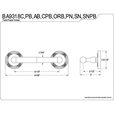 Kingston Brass Satin Nickel Georgian toilet tissue paper holder BA9318SN