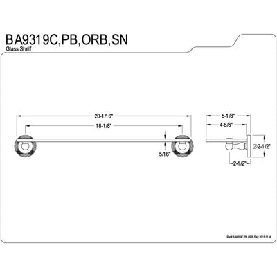 Kingston Tempered Bathroom Glass Shelves Polished Brass Glass Shelf BA9319PB