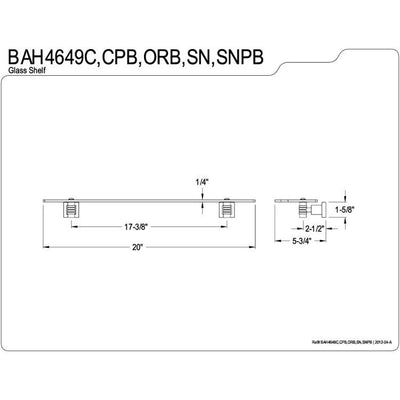 Kingston Tempered Bathroom Oil Rubbed Bronze Glass Shelf BAH4649ORB