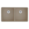 Blanco Precis Undermount Composite 29.75 inch 0-Hole Equal Double Bowl Kitchen Sink in Truffle 538028
