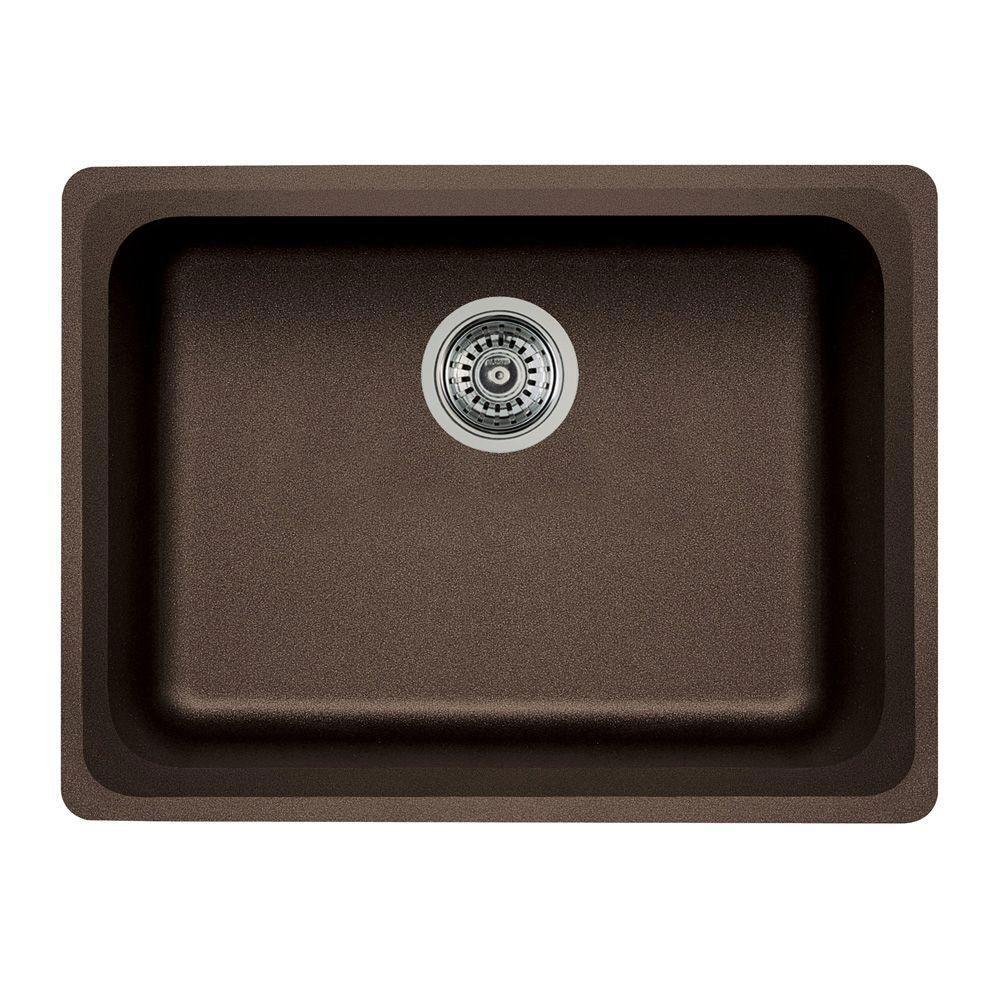 Blanco Vision Undermount Composite 24x18x8 0-Hole Single Bowl Kitchen Sink in Cafe Brown 573771