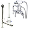 Chrome Wall Mount Clawfoot Tub Filler Faucet w Hand Shower Package CC1014T1system