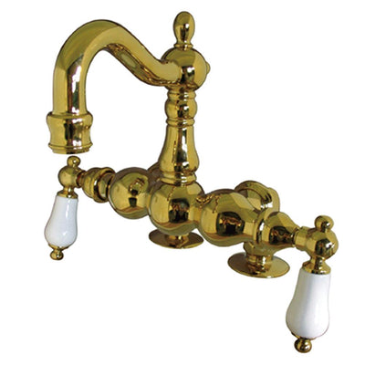 Kingston Brass Polished Brass Deck Mount Clawfoot Tub Faucet CC1093T2